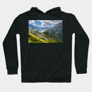 Five Ponds valley scenic landscape in Tatra Mountains Hoodie